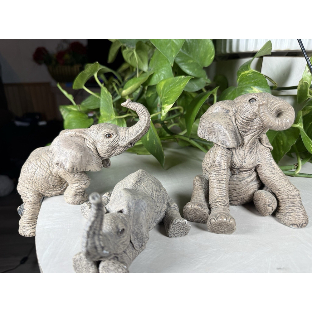 The HERD - Elephant Murphy, Slip & Slide 3119, 3111, 3112 Sculpture Figurines